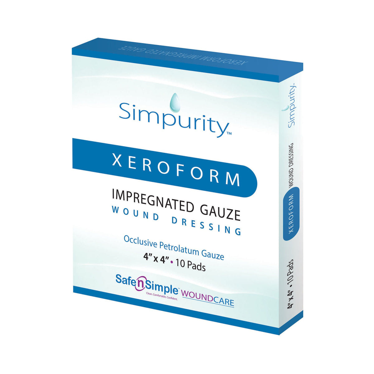 Simpurity™ Xeroform Petrolatum Impregnated Dressing, 4 X 4 Inch, 100/Cs