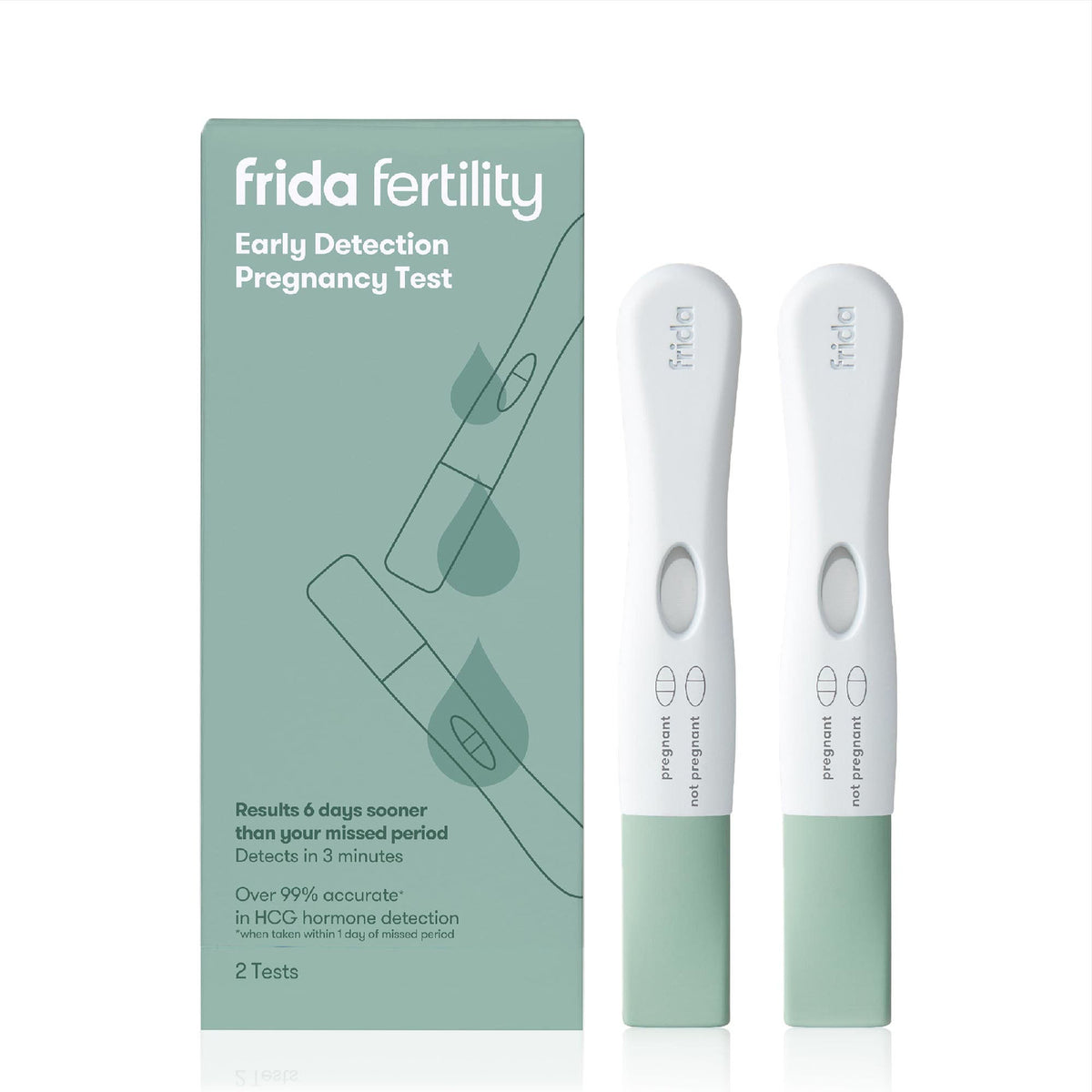 Frida Fertility Early Detection Pregnancy Tests, Easy At-Home Pregnancy Tests, 2/Pk