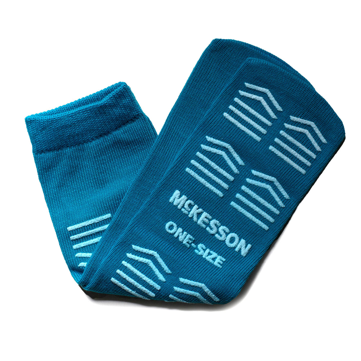 Mckesson Slipper Socks, Single Tread, One Size Fits Most, Teal, 96/Cs