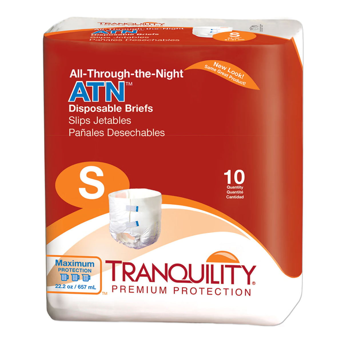 Tranquility® Atn Maximum Protection Incontinence Brief, Small, 100/Cs