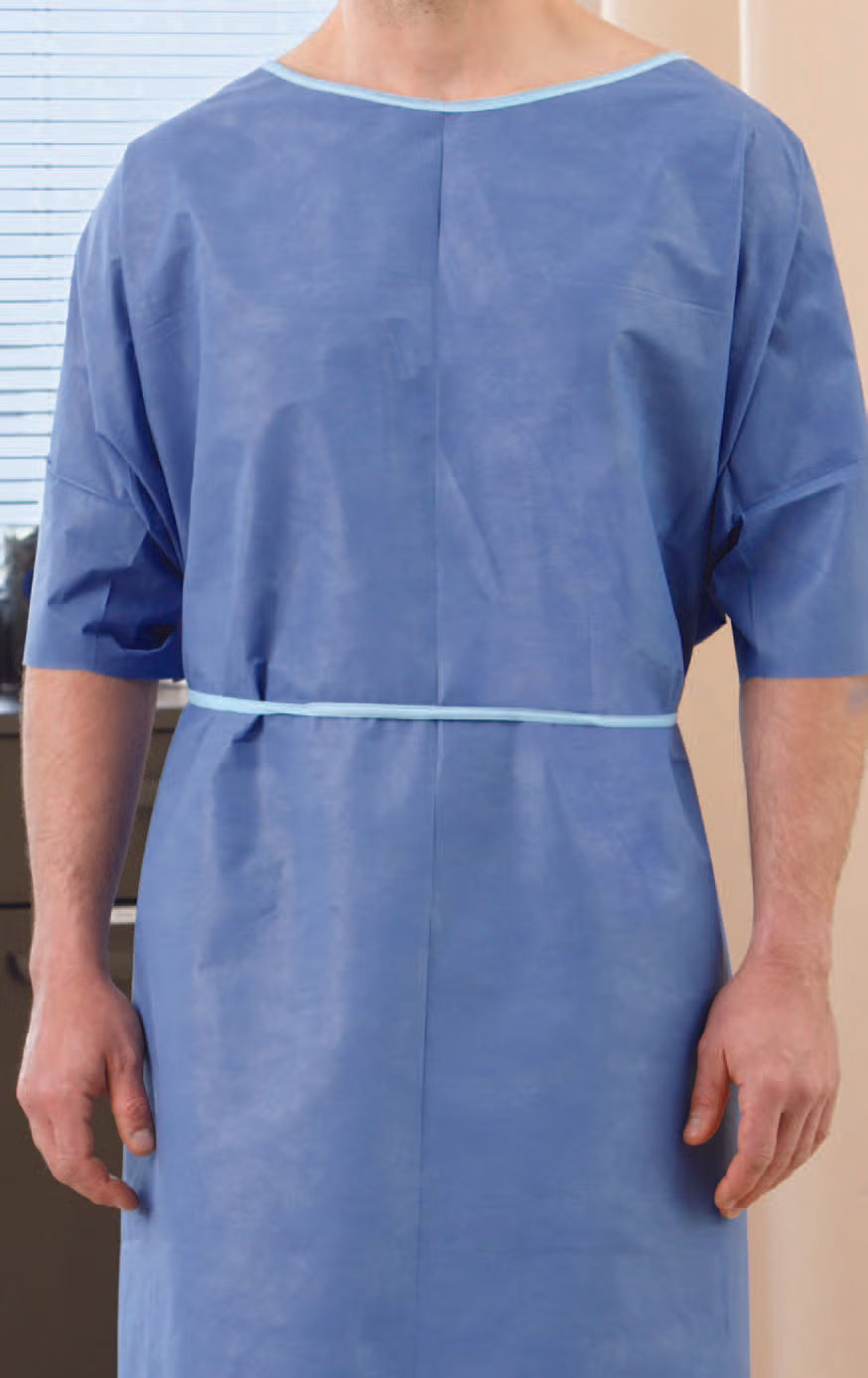 GOWN EXAM 42X50 BLUE 50/CSNONWOVEN, 50/CS