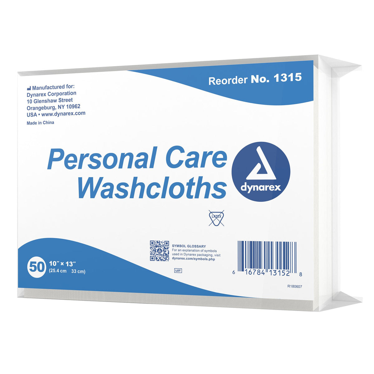 dynarex® Personal Care Washcloth, Disposable, 10 x 13 Inch, 500/CS