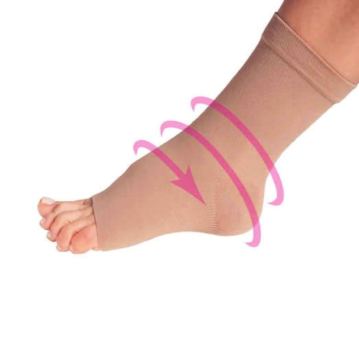 Anklet Compress Lg Ltxfropen Toe 100% Spande T-Pedi, 1/Ea