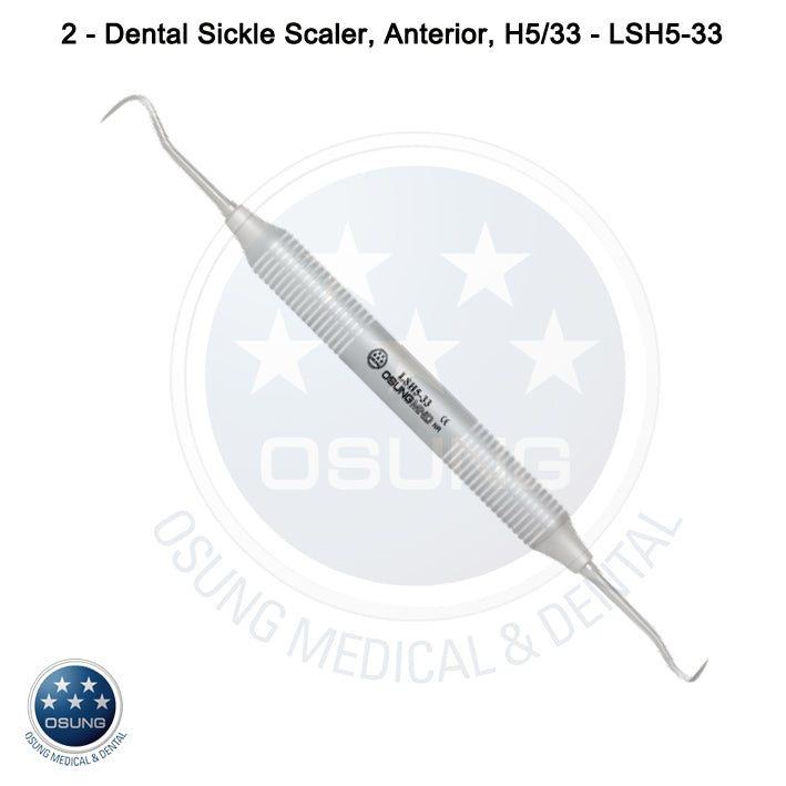 Dental Scaler H5-33 Light Wt. Metal Handle, 5 Pcs Set - Osung USA