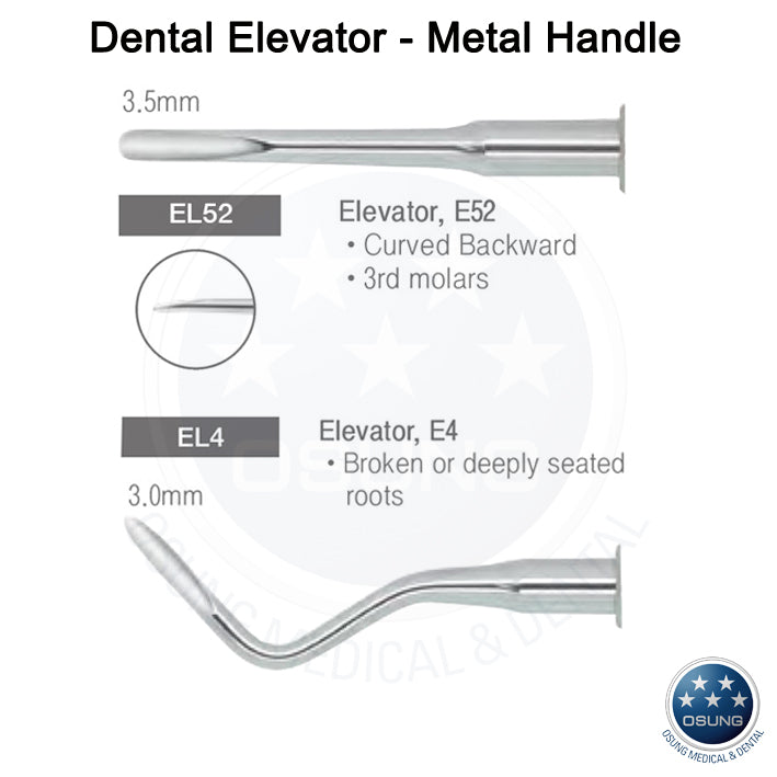 Dental Elevator Kit - Metal Handle - 14 Pcs - Osung USA