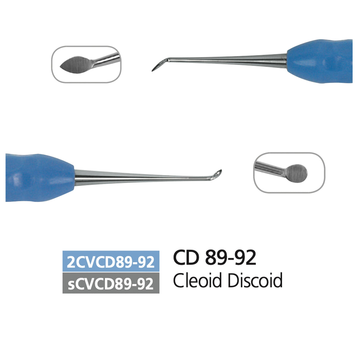 Dental Carver, Cleiod Discoid, Autoclavable Silicone Handle, CD 89-92 - Osung USA