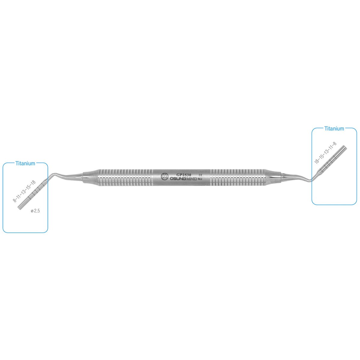 Osung Titanium Dental Bone Graft Packer 2.5/3.0mm -GP2530 - Osung USA