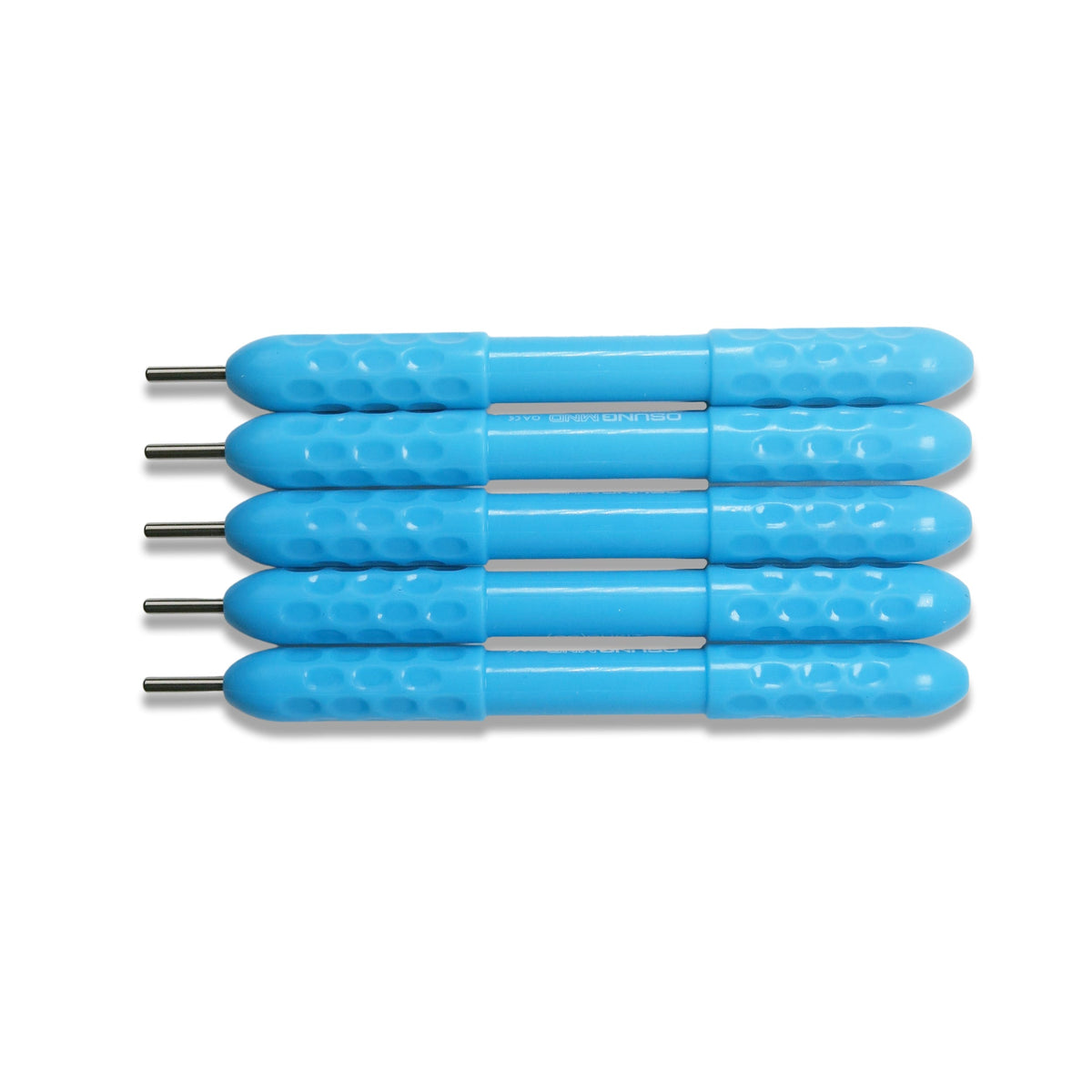 Dental Mirror, Softgrip Handle, Simple Stem, Blue, 5/pack - Osung USA