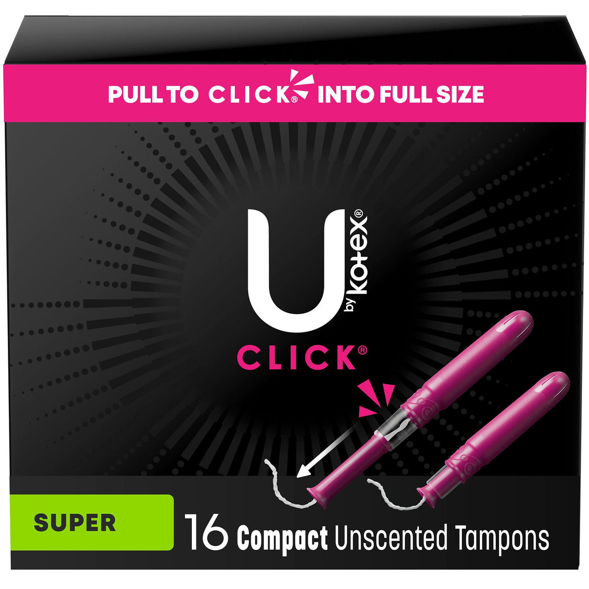 U By Kotex® Click® Compact Tampon, 128/CS