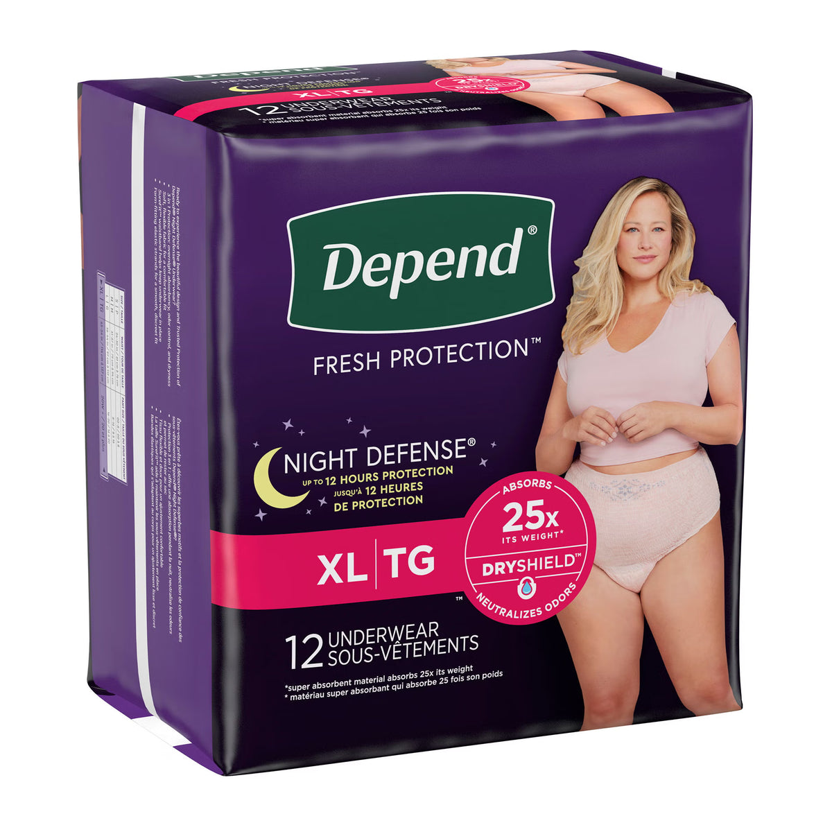 Depend® Night Defense® Women'S Absorbent Underwear, X-Large, 48/Cs