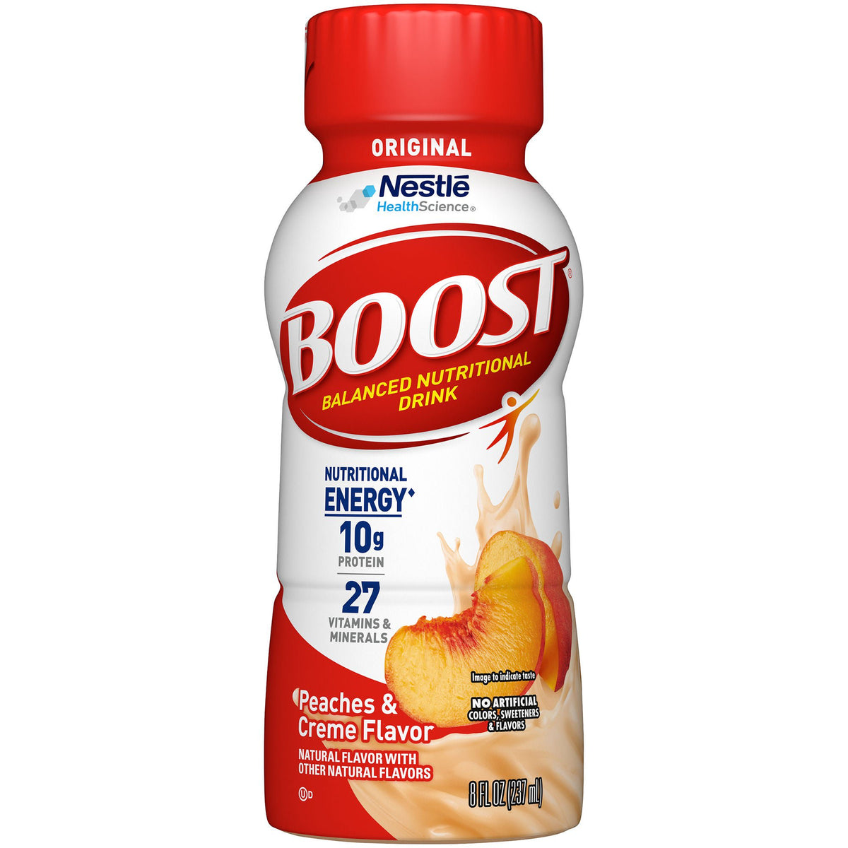 Boost® Original Peaches And Creme Balanced Nutritional Drink, 8-Ounce Bottle, 24/Cs
