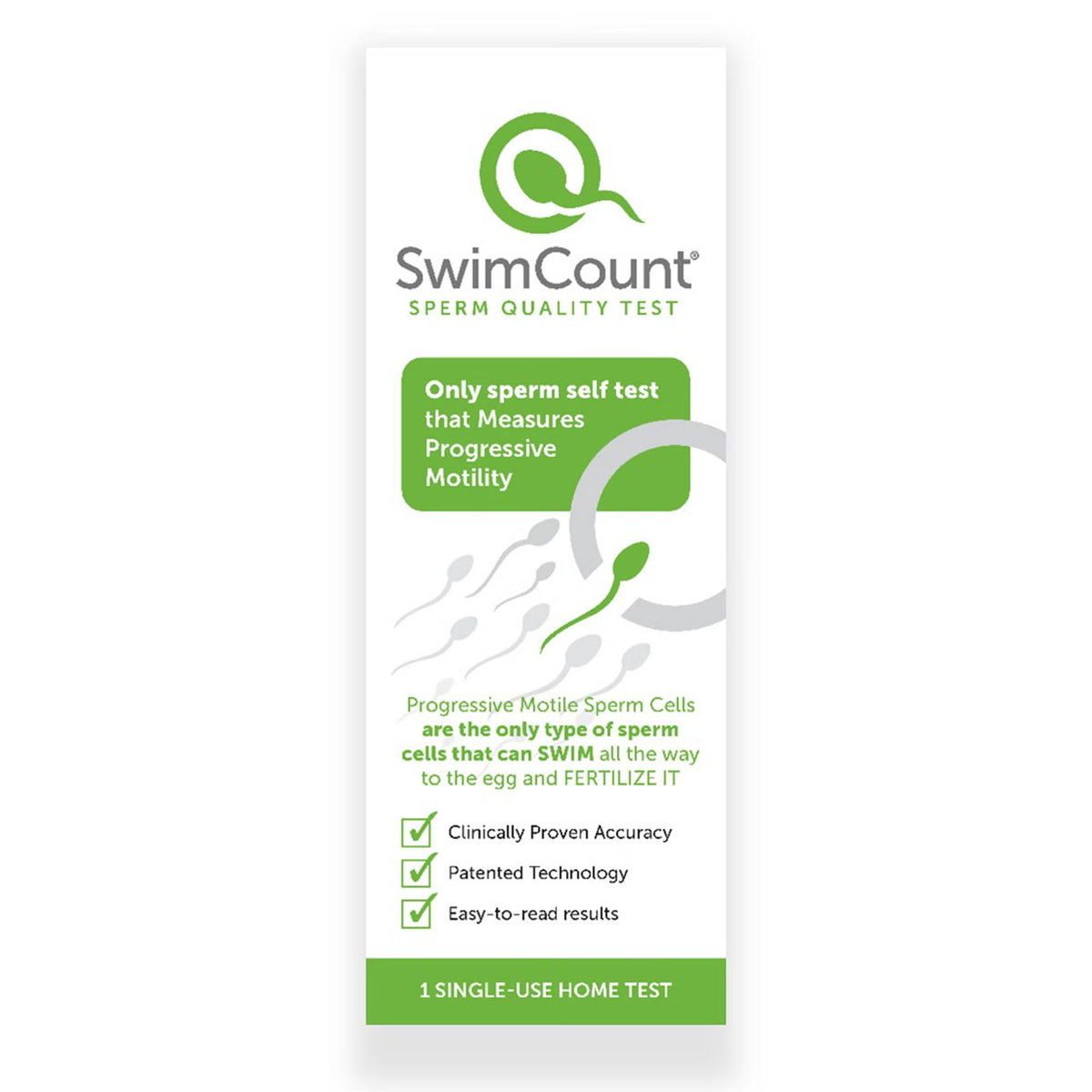 Swimcount® Sperm Quality Test, One Single-Use Home Test, 1/Kt