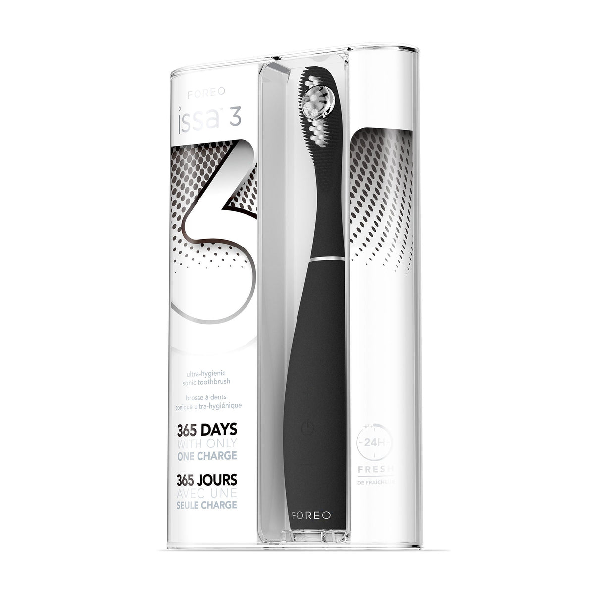 Issa™ 3 Silicone Sonic Toothbrush, Black, 1/Ea