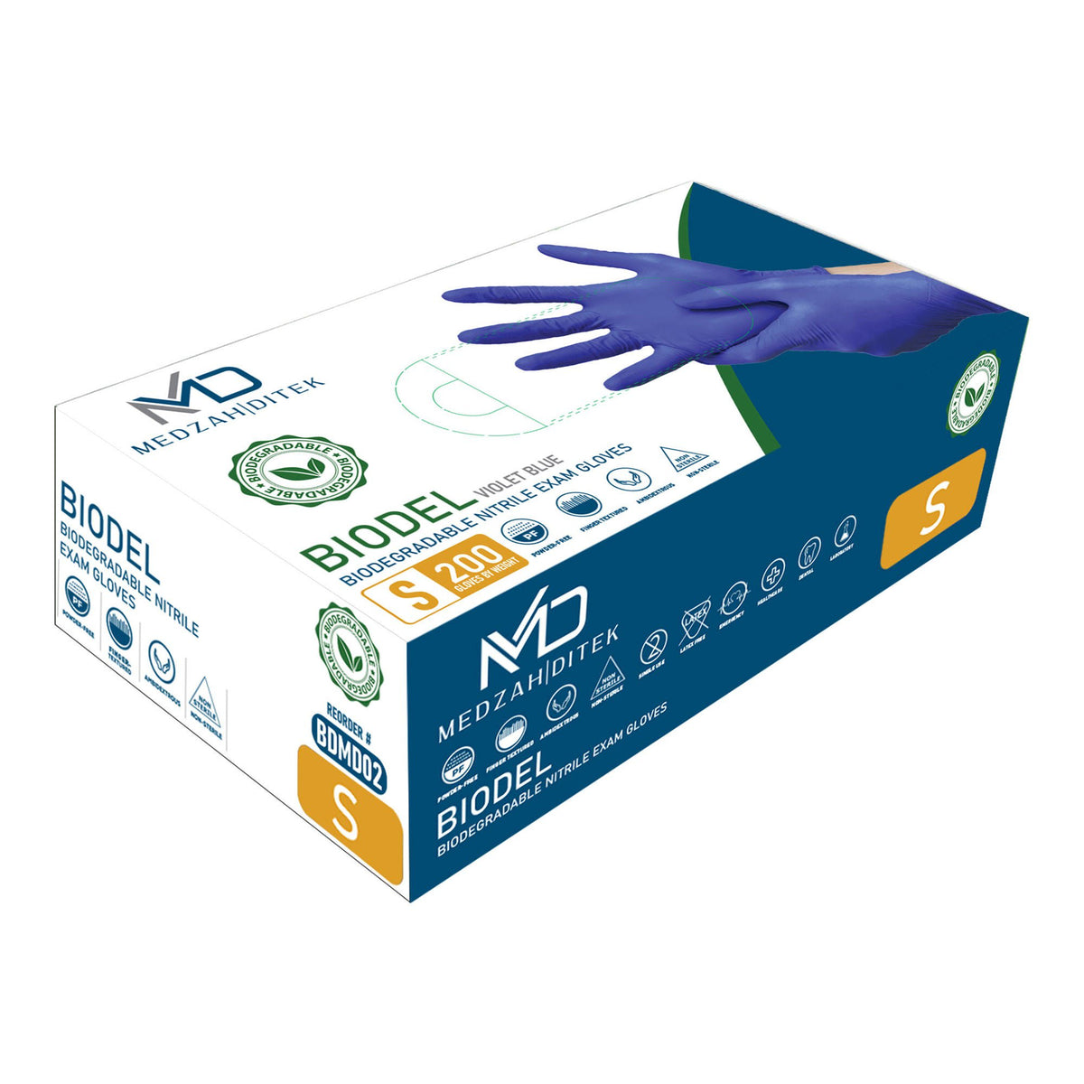 Glove, Exam Biodegradable Sm 4.0Mil 9.5" (200Ea/Bx 10Bx/Cs), 2000/Cs