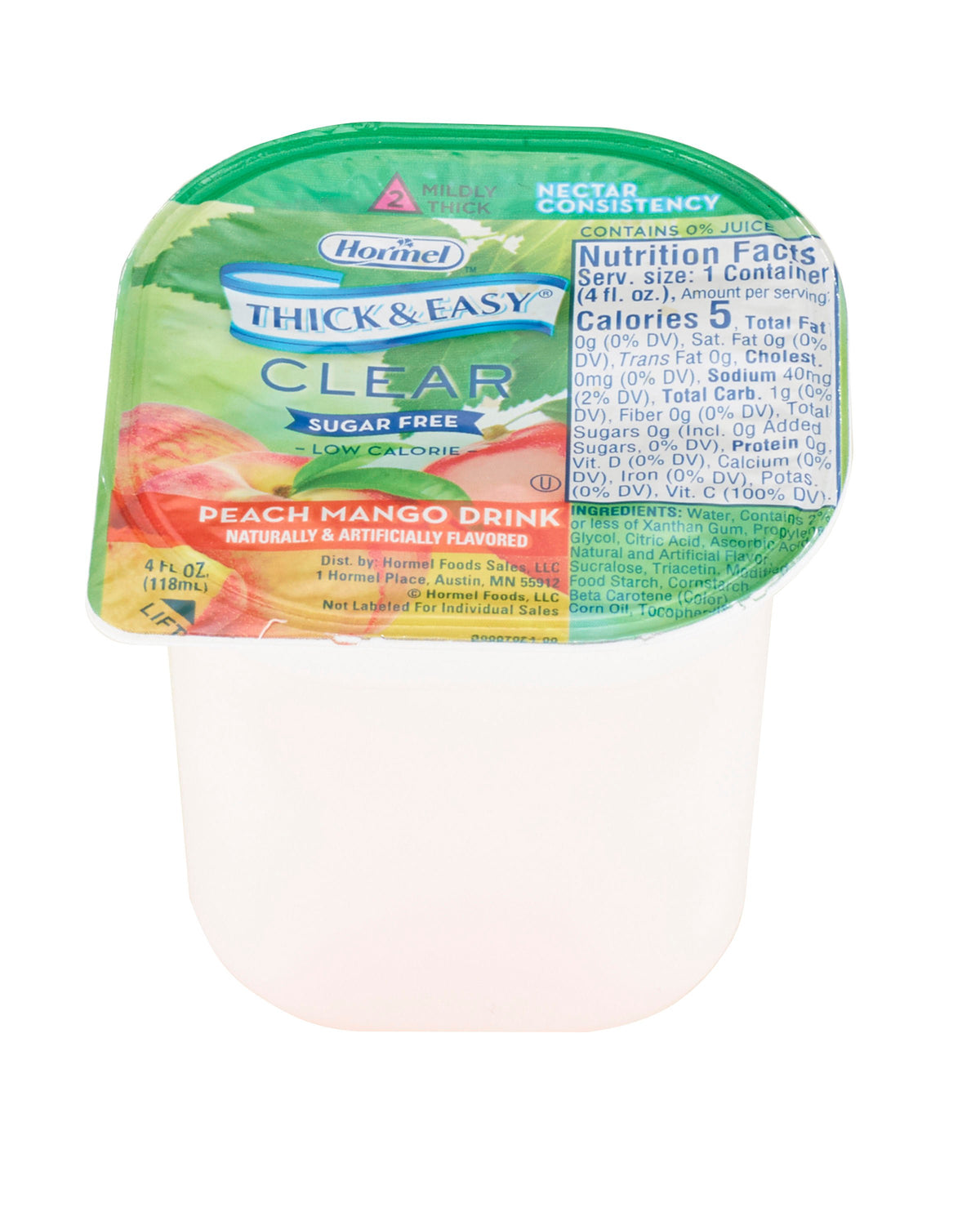 Thick & Easy® Clear Nectar Consistency Sugar-Free Peach Mango Thickened Beverage, 24/CS