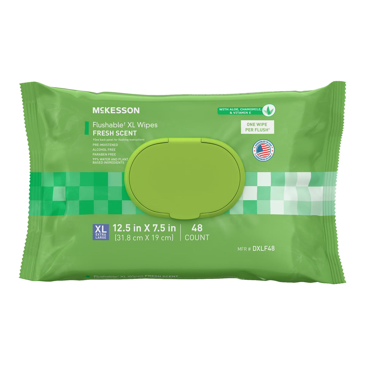 McKesson Flushable* Wet Wipes XL - Scented, 48 Wet Wipes per Pack, 576/CS
