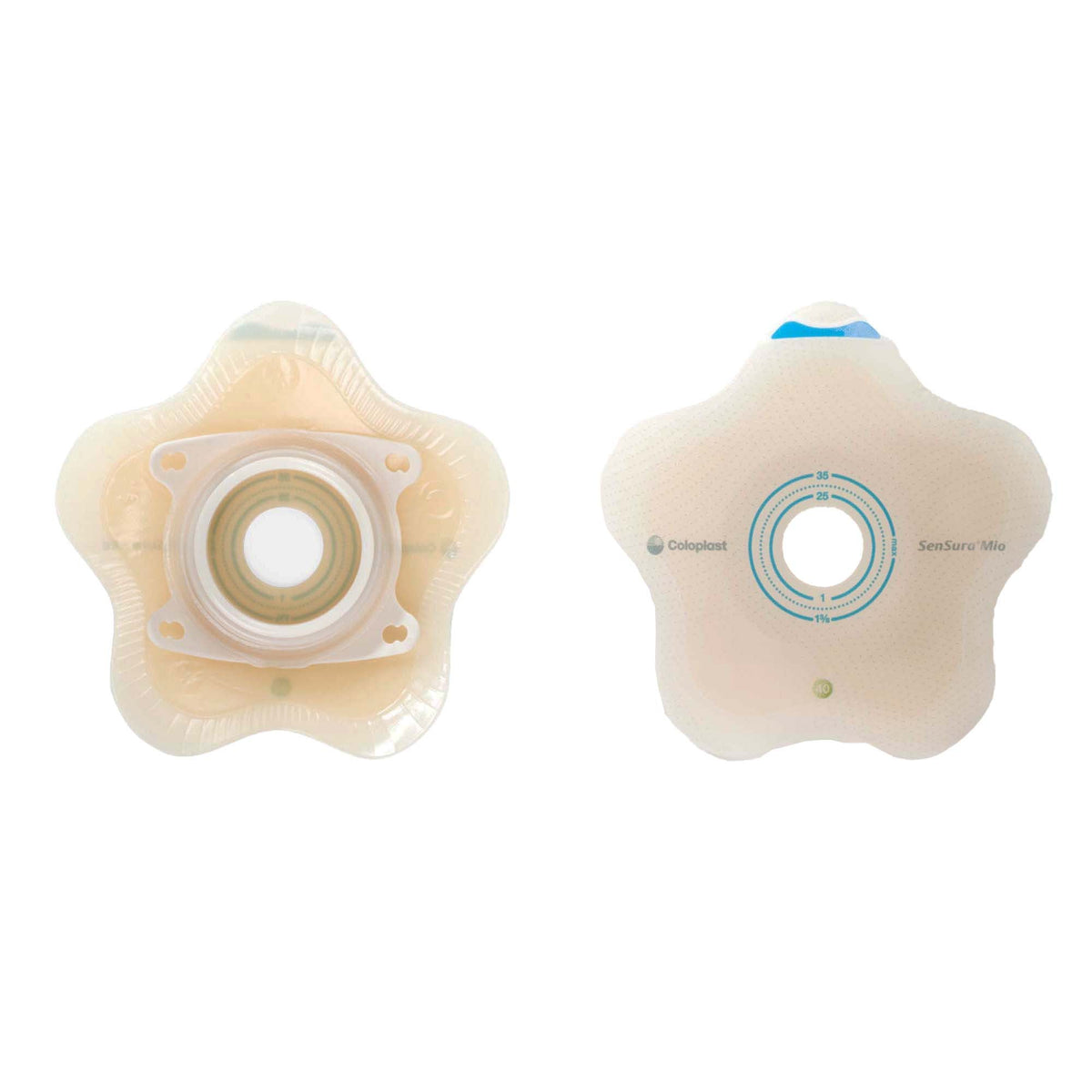 Sensura® Mio Click Convex Flip Ostomy Barrier, 20 Mm Stoma Openings, Green Match, 5/Bx