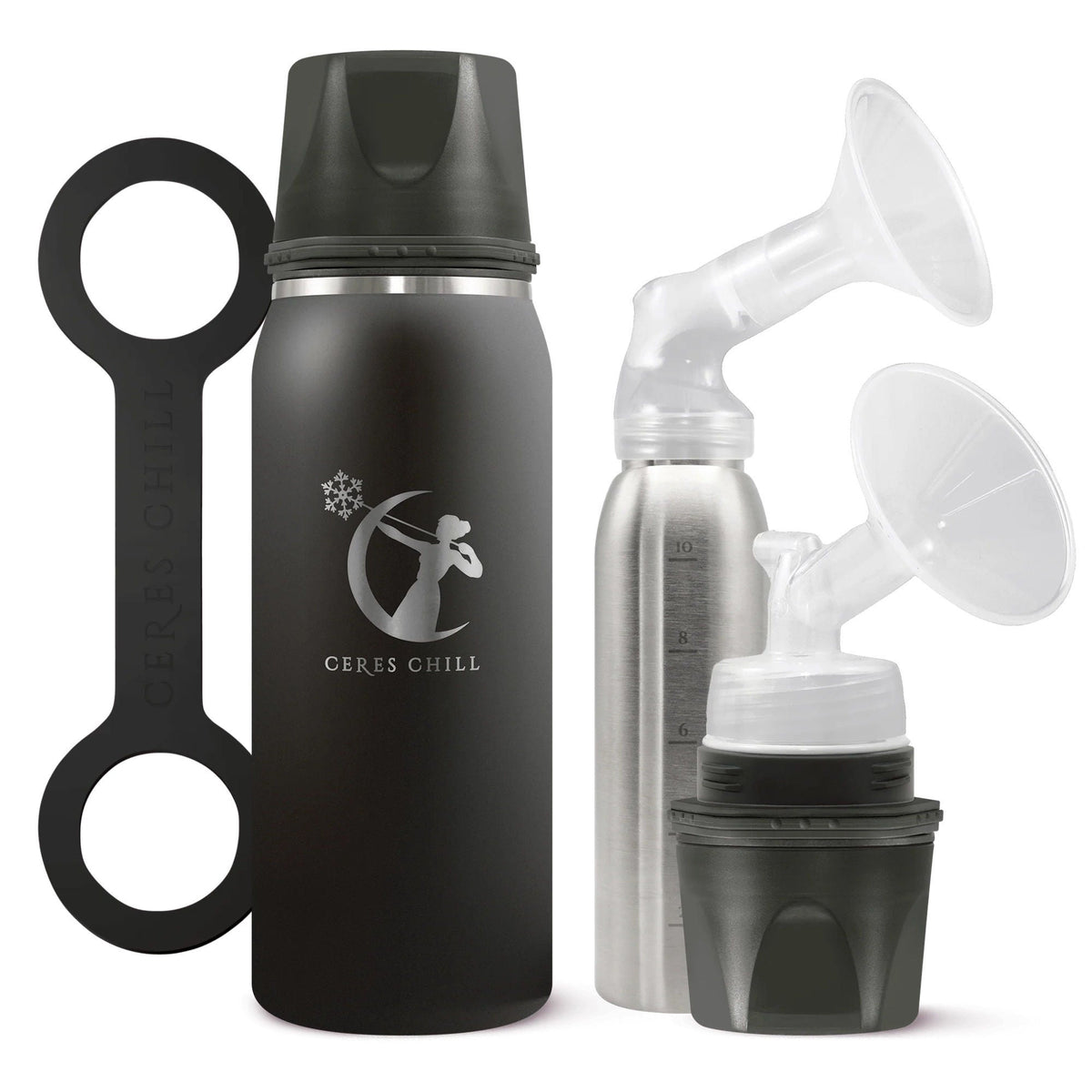 Ceres Chill Og Stainless Steel Breast Milk Chiller Container, Black, 1/Ea