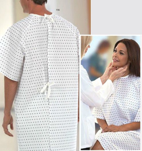 Fashion Seal Uniforms Patient Gown, Snowflake Print, 1/EA