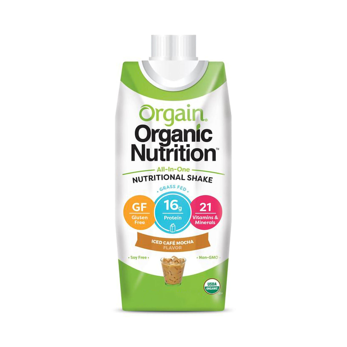 Orgain® Organic Nutrition™ Iced Café Mocha Nutritional Shake, 11-ounce carton, 12/CS