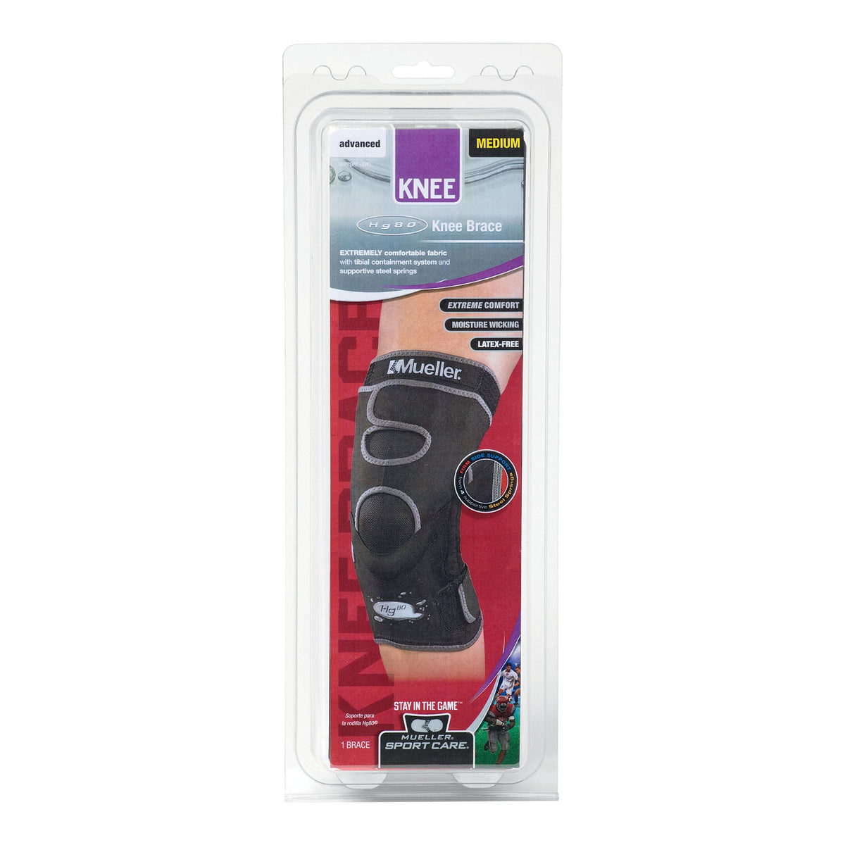 Knee Brace, Flex Steel Springhg80 Blk Med Muelle, 1/Ea