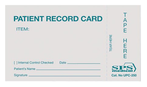 Sps Medical Sterilization Record Card, 250/Pk