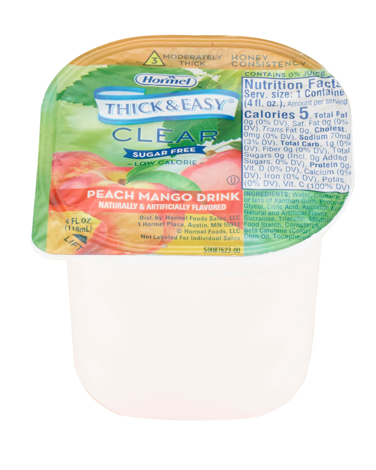 Thick & Easy® Clear Honey Consistency Sugar-Free Peach Mango Thickened Beverage, 24/CS