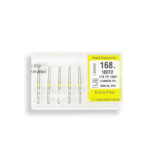 Conical, Truncated 1.8 mm Dia. Extra Fine Grit Diamond Bur 5 per pack. 168.18EF2 - Osung USA