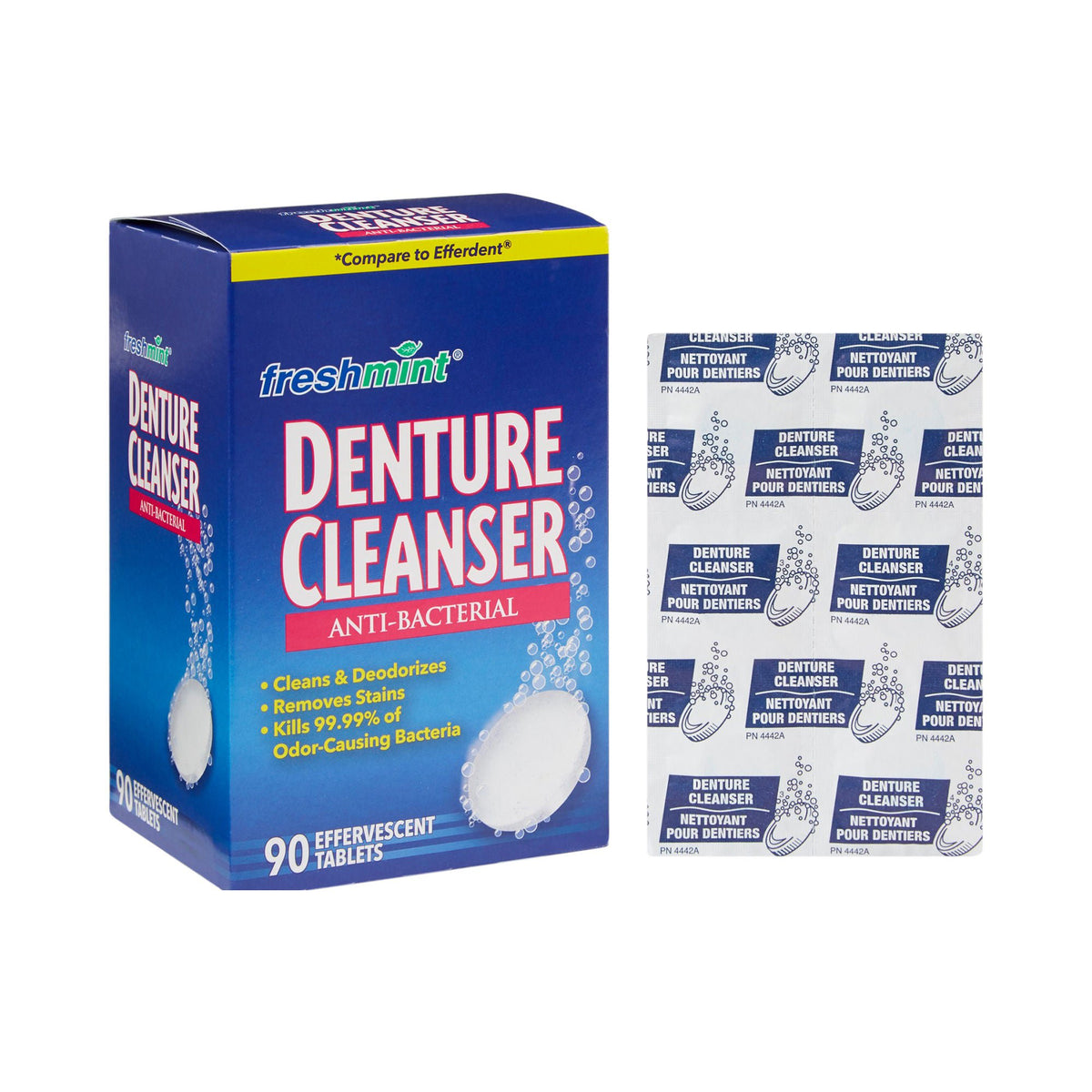 Freshmint® Denture Cleanser Anti-Bacterial Tablets, 24/Cs