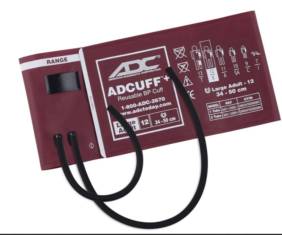 Cuff, Bp 1Pc 2Tube Burg Adltadlt, 1/Ea