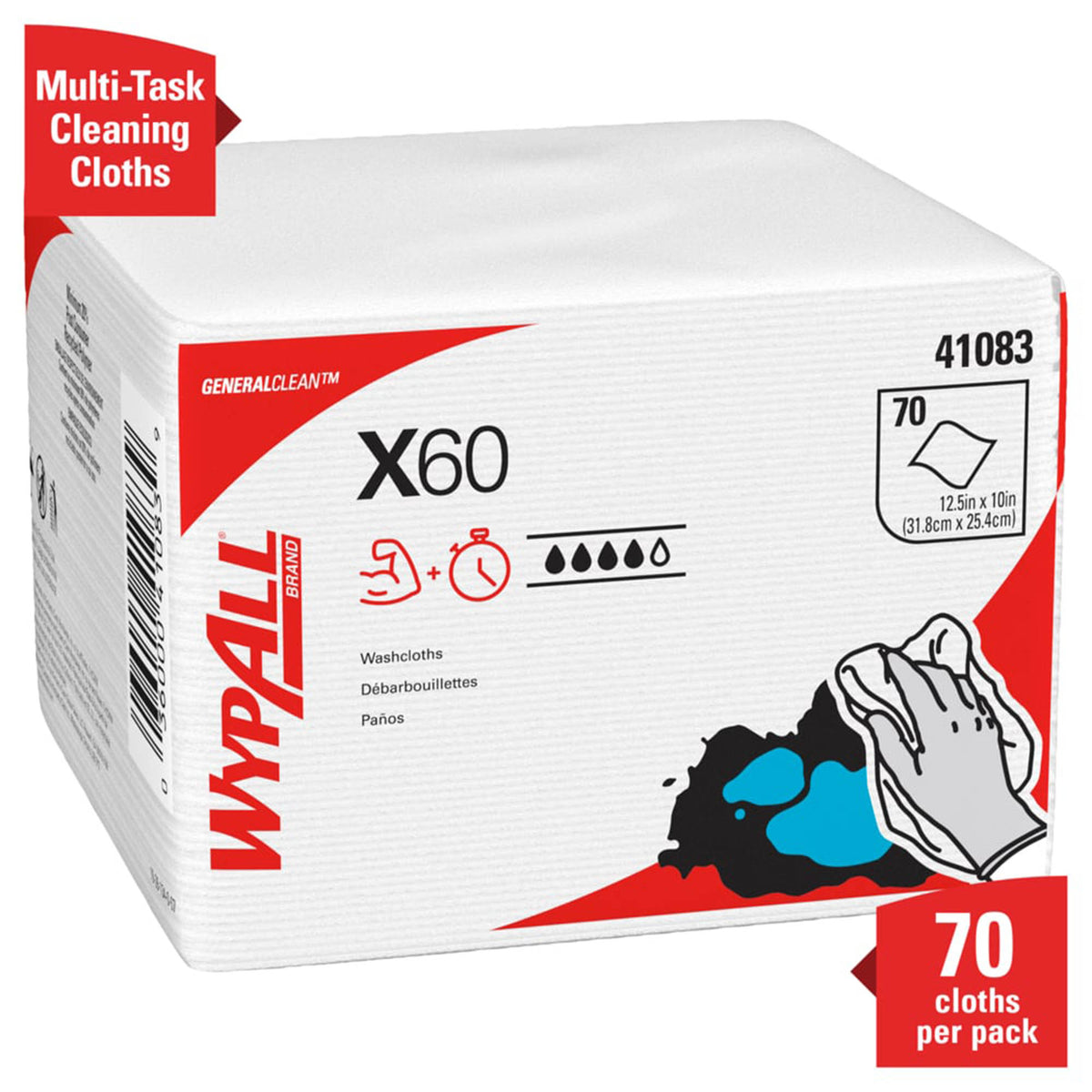 Wypall® X60 Multipurpose Task Wipe, 8/Cs