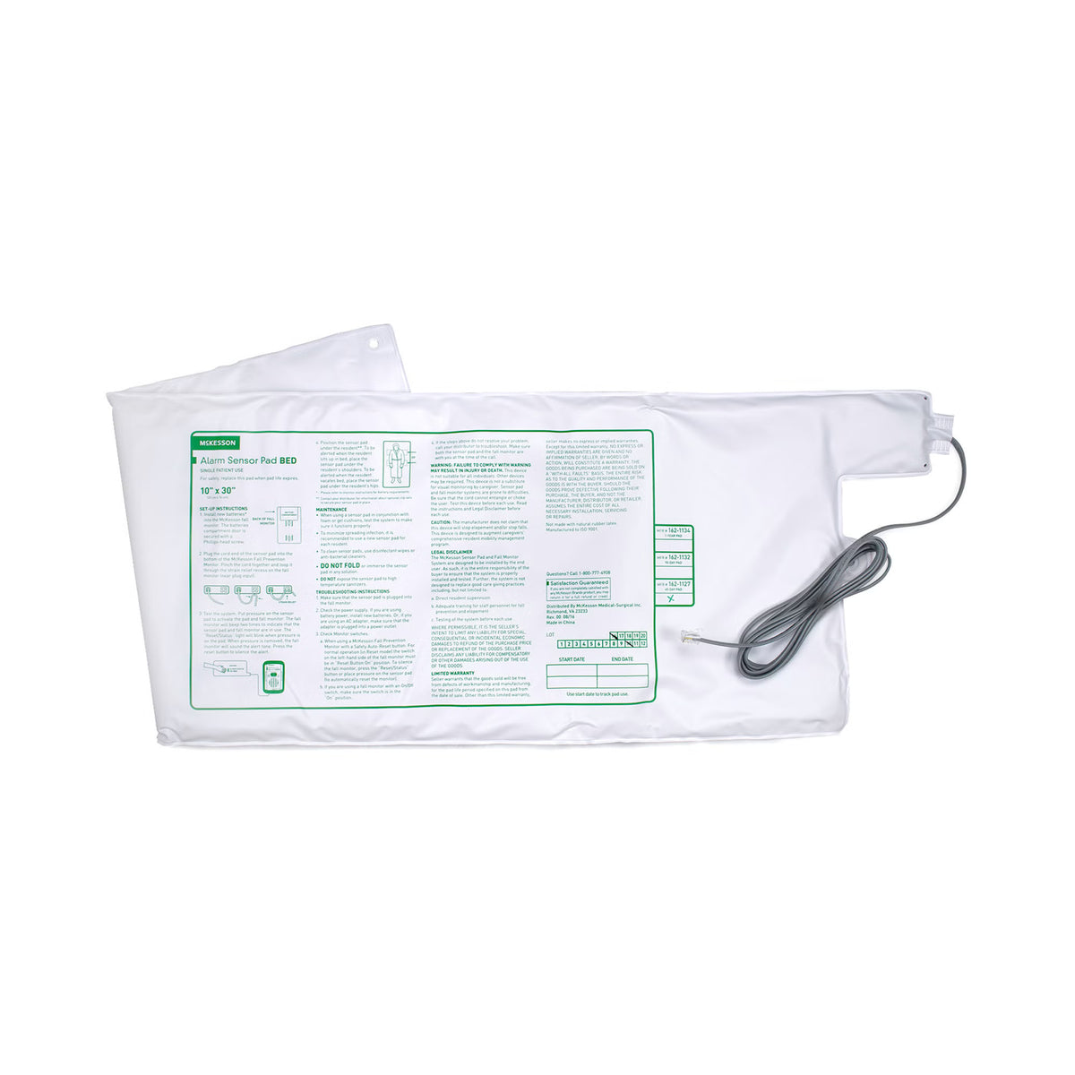 Mckesson Bed Alarm Sensor Pad, 10 X 30 Inch, 30/Cs
