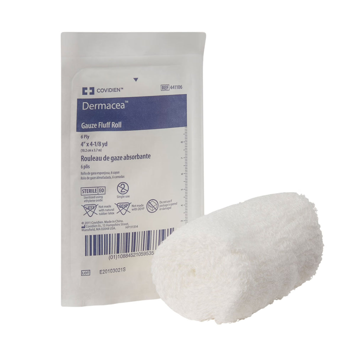 Dermacea™ Sterile Fluff Bandage Roll, 4 Inch X 4-1/8 Yard, Six-Ply, 100/Cs