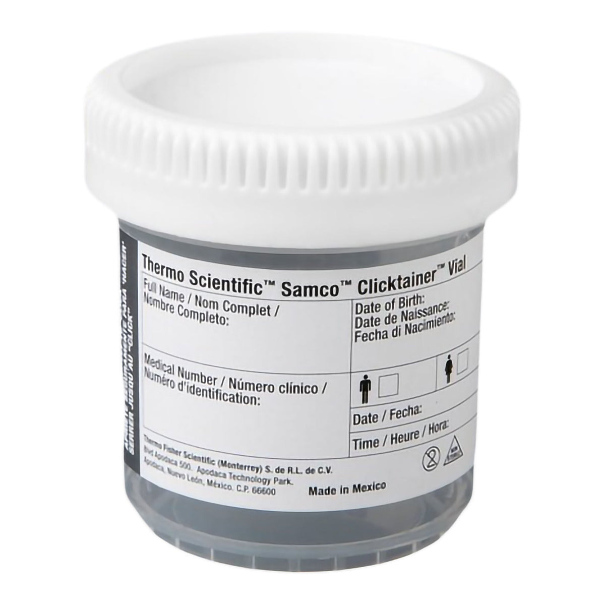Container, Spcmn Clicktainer W/O Label Wht 90Mlx53Mm (400/Cs, 400/Cs