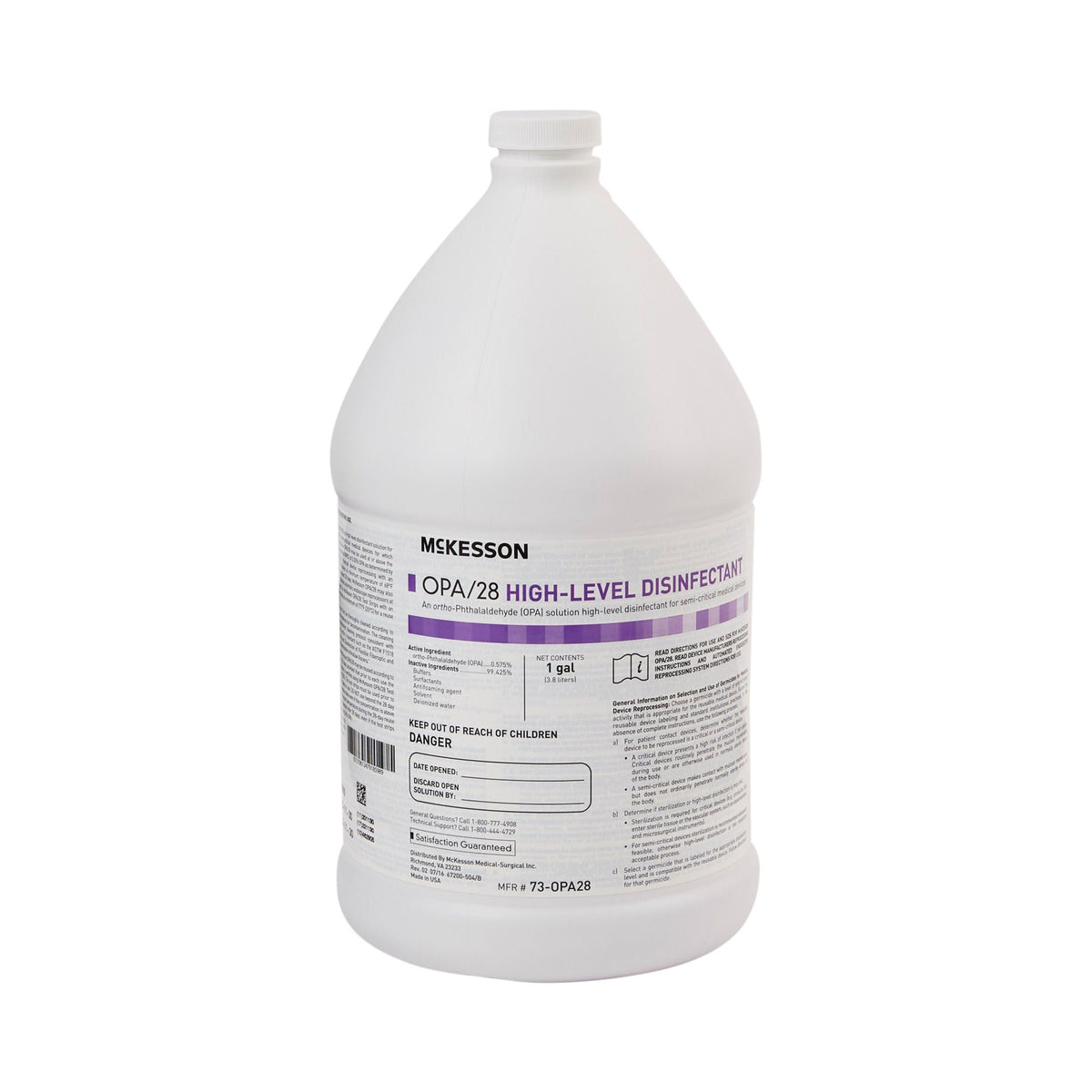 Mckesson Opa High Level Disinfectant, 1 Gal. Jug, 1/Ea