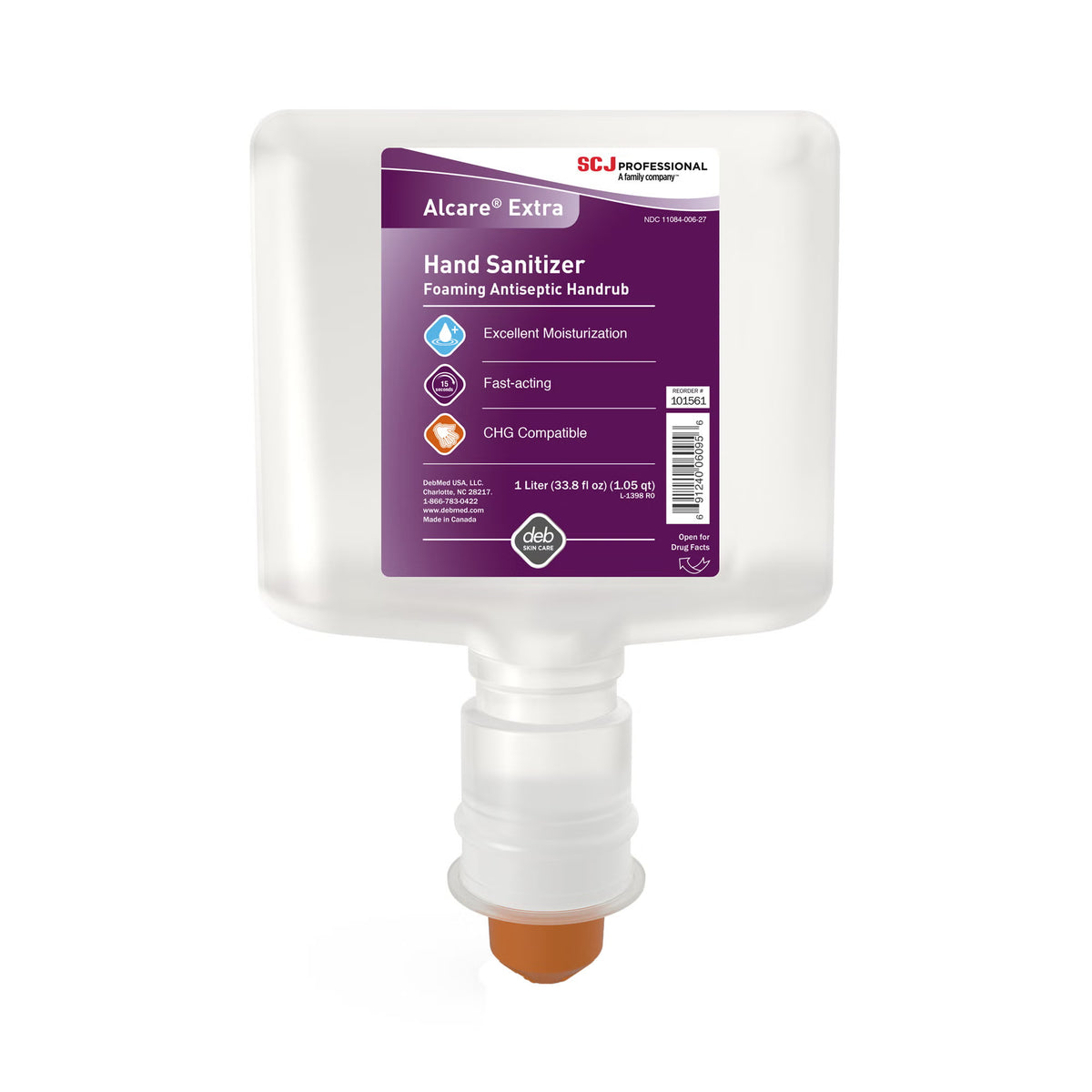 Alcare® Extra Foaming Hand Sanitizer, 1000 Ml Refill, Unscented, 6/Cs