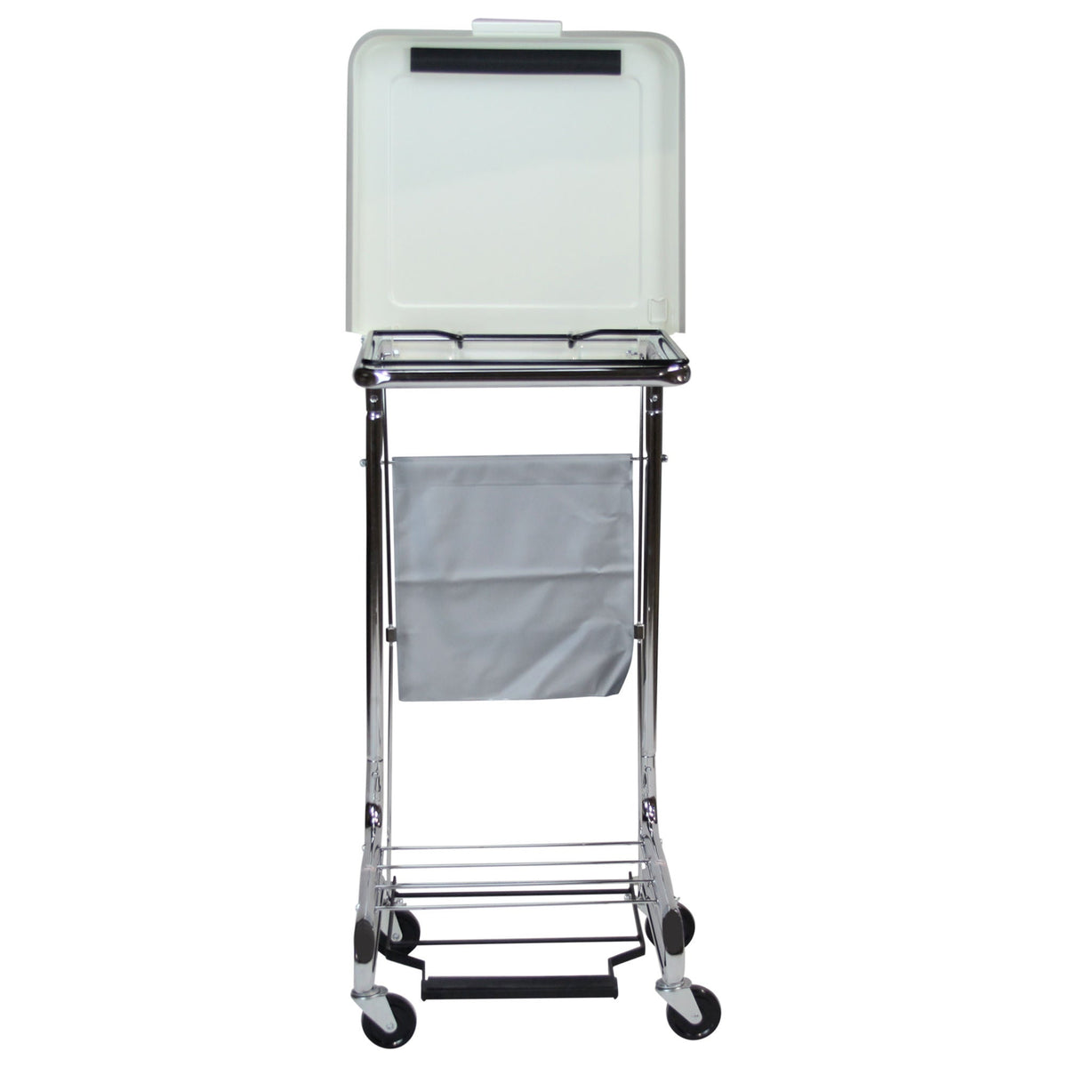 Hamper, Step-On Chrm W/Wht Lidd/S, 1/Ea