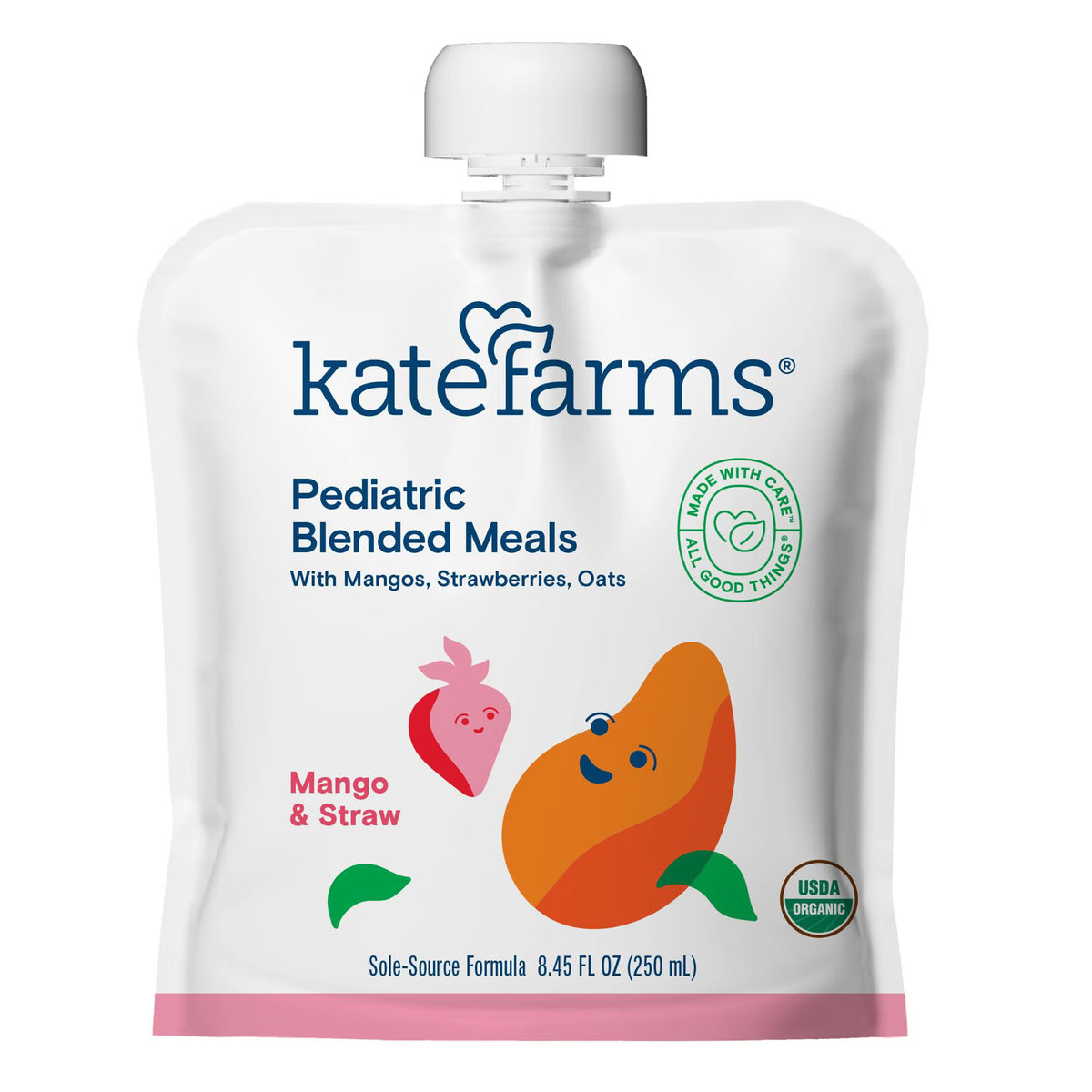 Kate Farms® Pediatric Blended Meals With Mango And Strawberry, 8.45-Ounce Pouch, 12/Cs