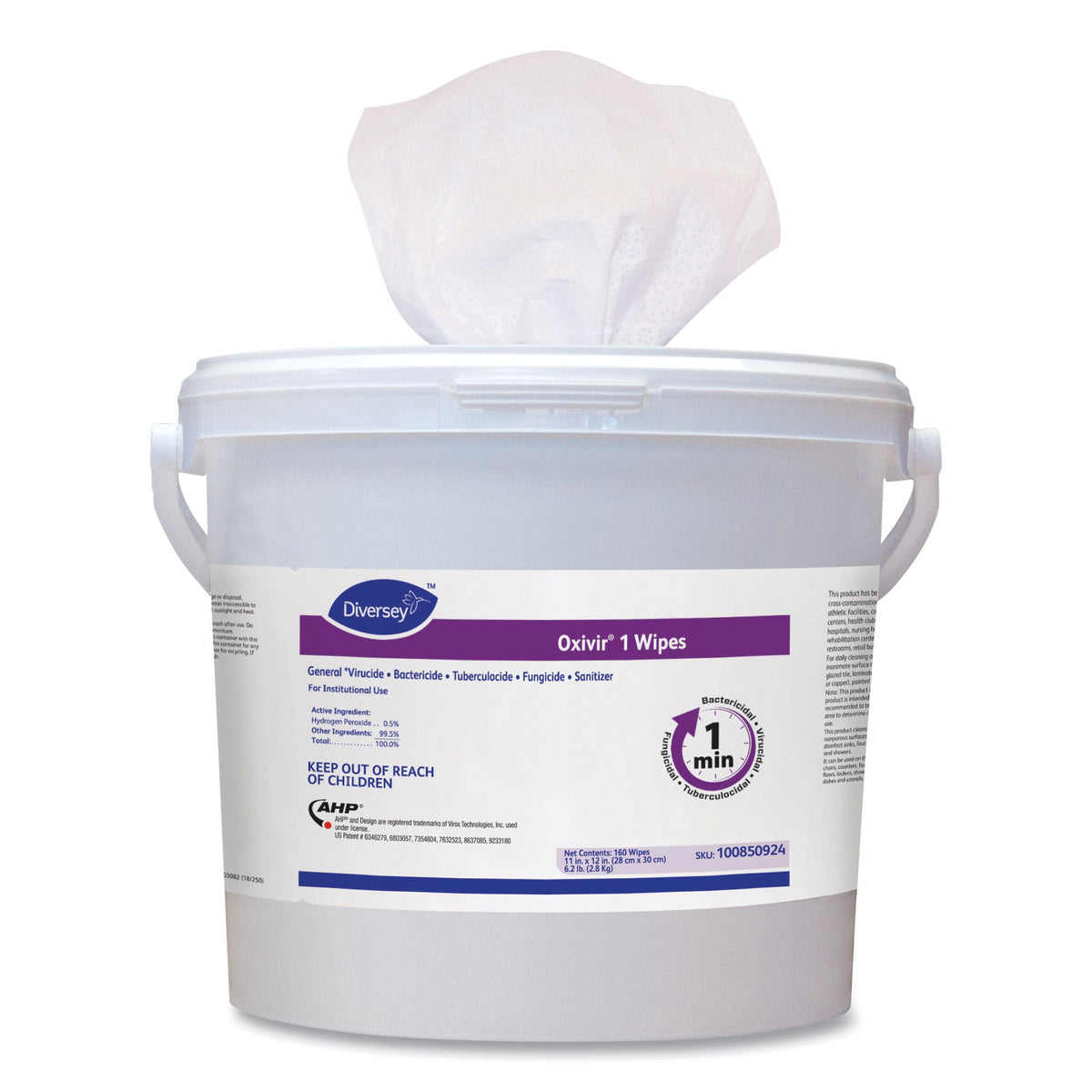 Oxivir® 1 Hydrogen Peroxide Surface Disinfectant Cleaner Wipes, 160/Ct
