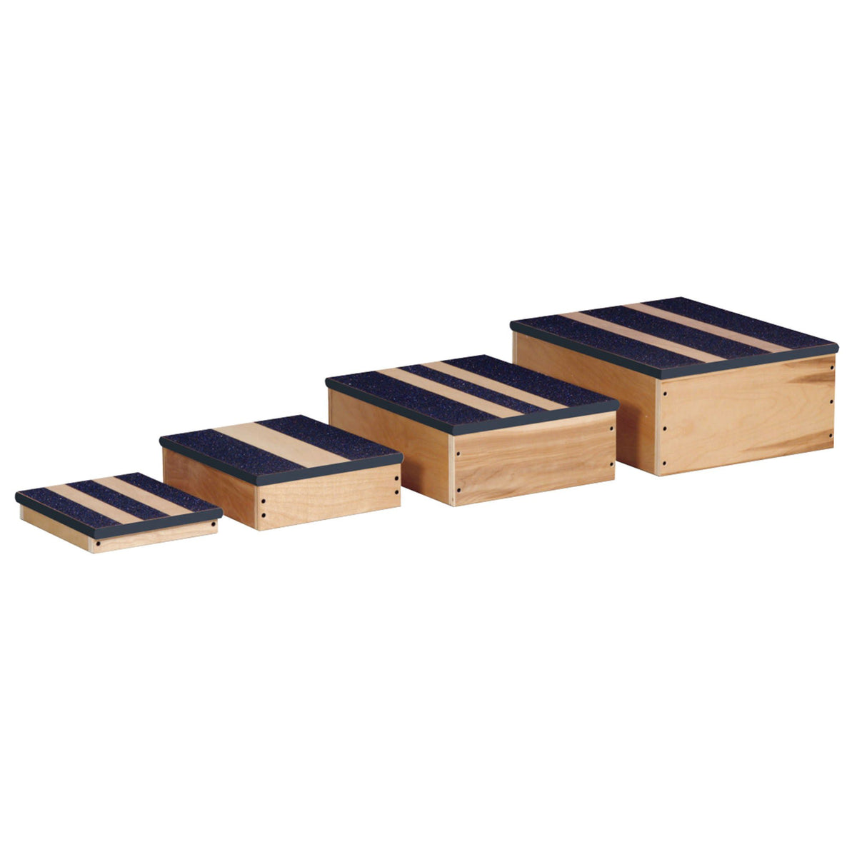 Stools Nesting 4/Set Nonskidhgt 2,4,6,8" Hardwood Plywood, 1/Ea