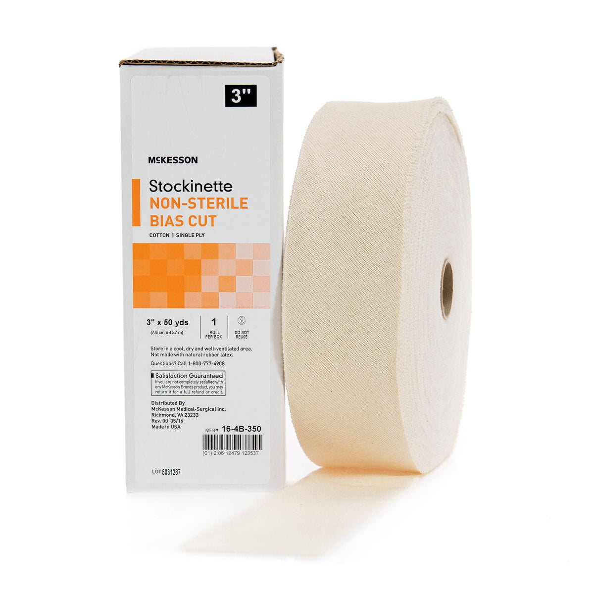 Mckesson Bias Cut Stockinette, 3 Inch X 50 Yard, 12/Cs
