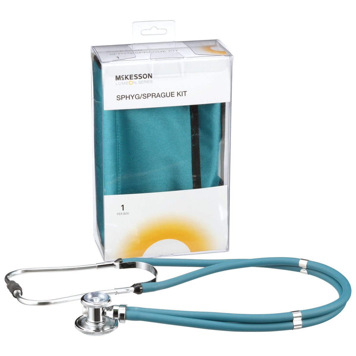McKesson Lumeon™ Aneroid Sphygmomanometer/Sprague Kit, Teal, 1/BX