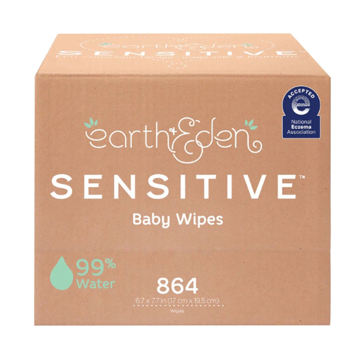 Earth & Eden Sensitive™ Baby Wipes, 6.7 x 7.7 Inch, 72 per Pack, 864/CS