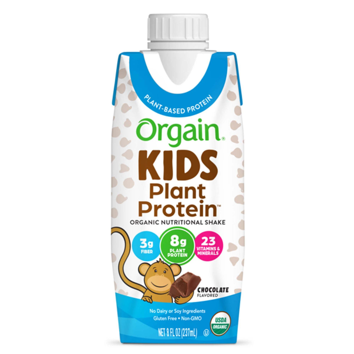 Shake, Nutrtn Organic Orgain Kid Plnt Protn Cho 237Ml (12/Cs, 12/Cs