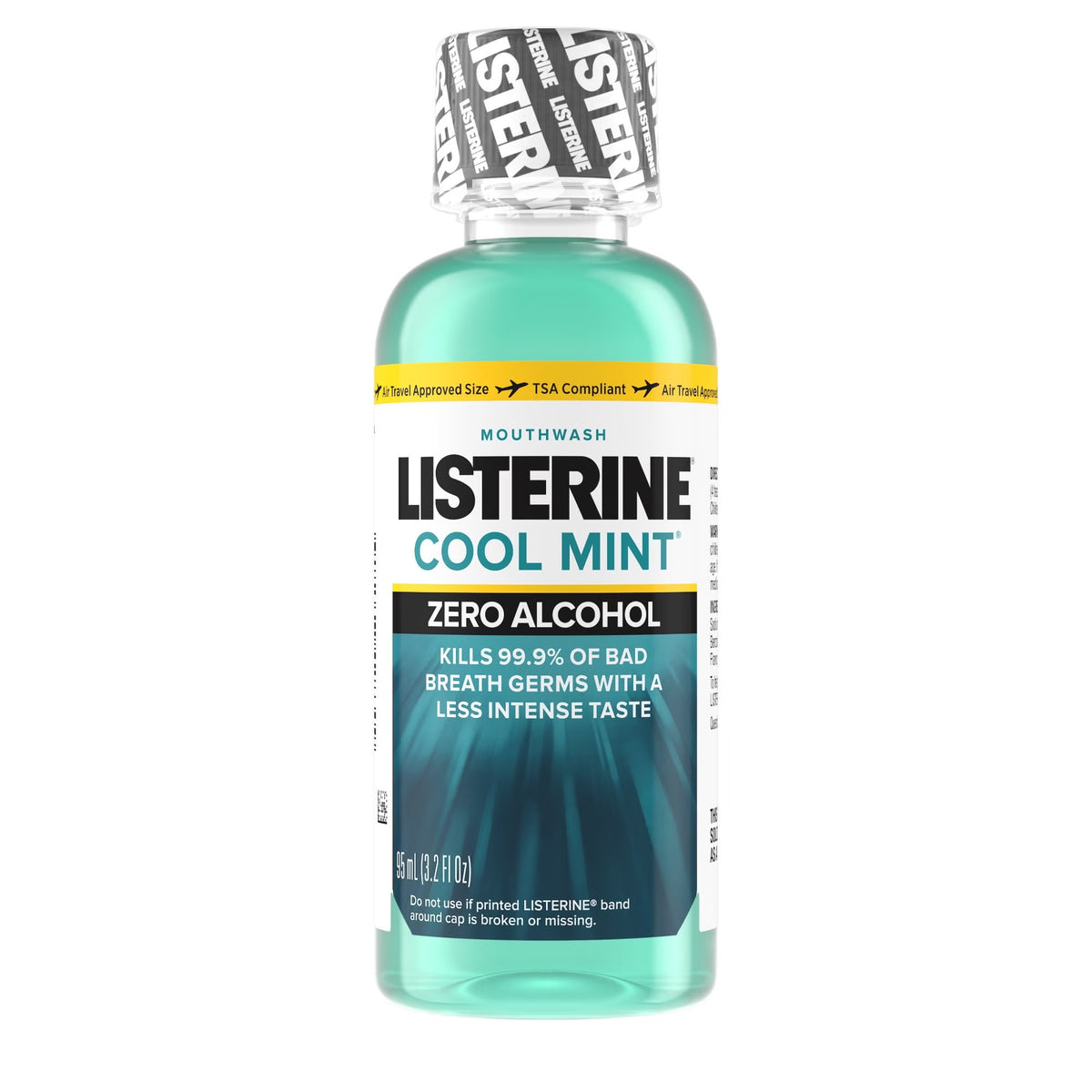 Listerine® Zero® Clean Mint Mouthwash, 3.2 Oz. Bottle, 24/Cs