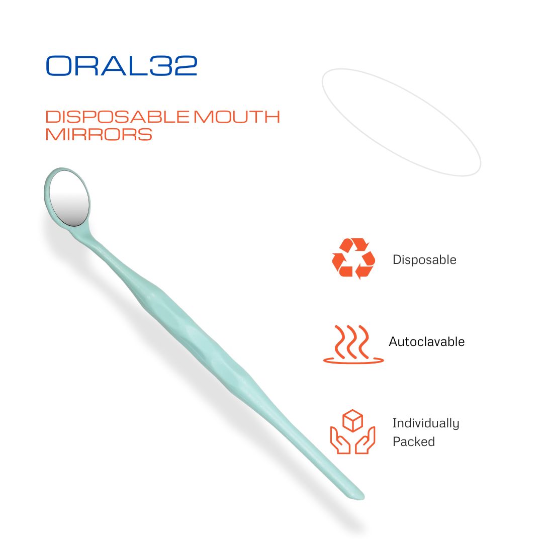10 Pieces Dental Autoclavable Disposable Mouth Mirror Green -ORAL32 - Osung USA