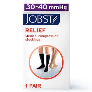Stockng, Knee Hi Relief Unsx Clsd Toe Blk Sm 30-40Mmhg, 1/Pr