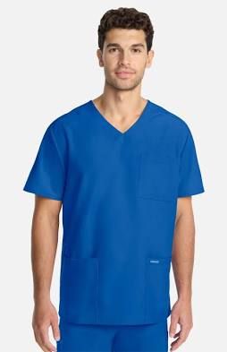 Shirt, Scrub V-Neck N/Woven Blu 6Xlg (30/Cs), 30/Cs