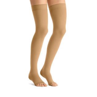 Stocking Thigh-Hi 20-30 Med1Pr=Ea Beige Open Toe Opaque, 1/Ea