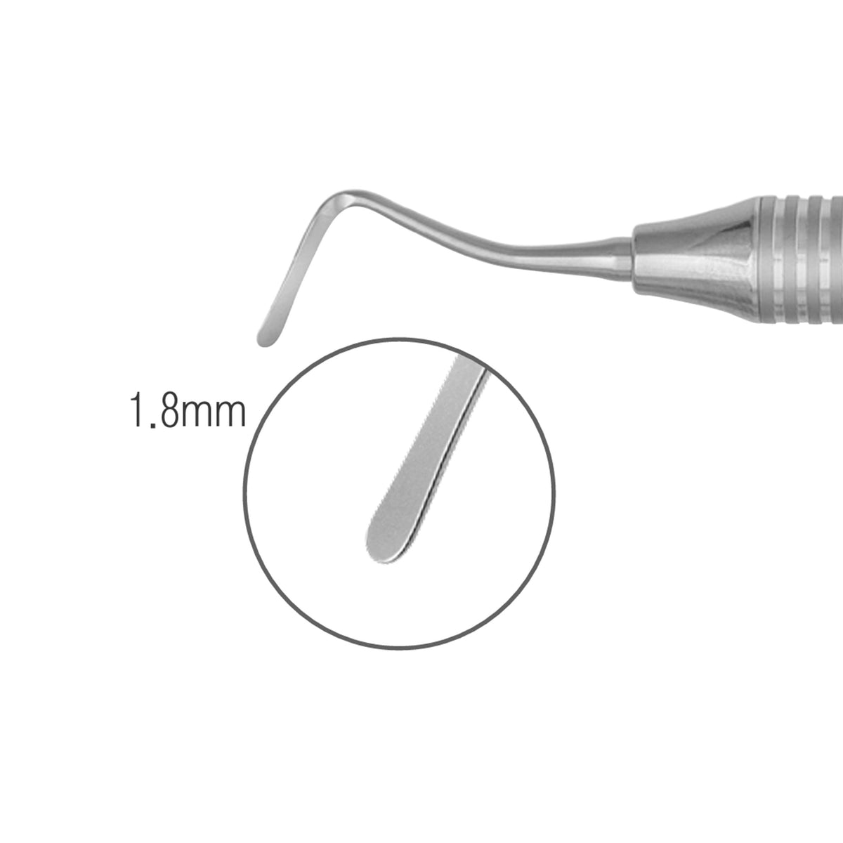 Osung 1.8mm Non-Serrated Gingival cord packer Metal handle -GCP113N - Osung USA